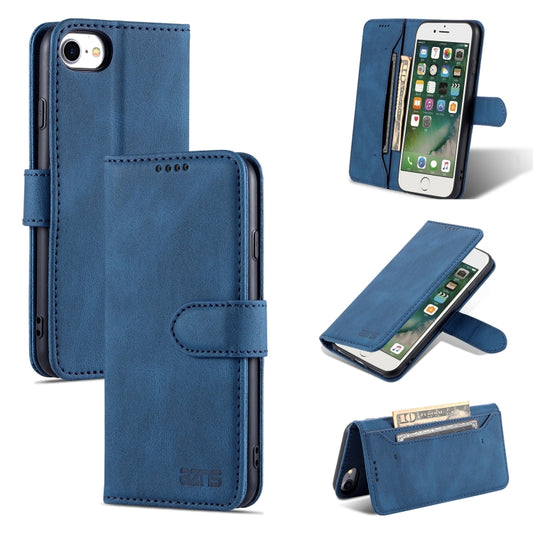 For iPhone SE 2022 / SE 2020 / 8 / 7 AZNS Dream II Skin Feel PU+TPU Horizontal Flip Leather Case with Holder & Card Slots & Wallet(Blue) - iPhone SE 2022 / 2020 / 8 / 7 Cases by AZNS | Online Shopping UK | buy2fix