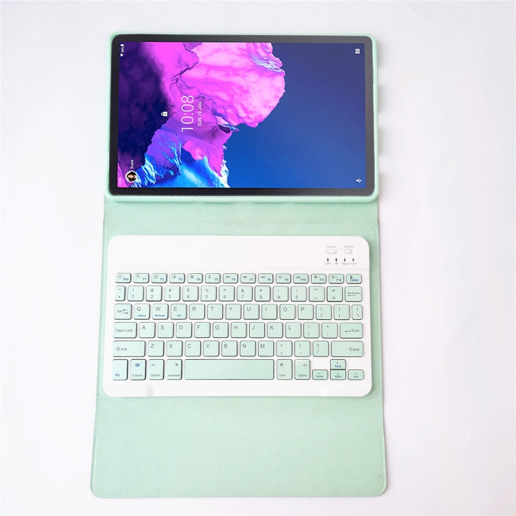 For Lenovo Pad Tab P11 11 inch TB-J606F LX110 Solid Color Detachable Square Keycap Bluetooth Keyboard Leather Tablet Case with Stand(Green) - Lenovo Keyboard by buy2fix | Online Shopping UK | buy2fix