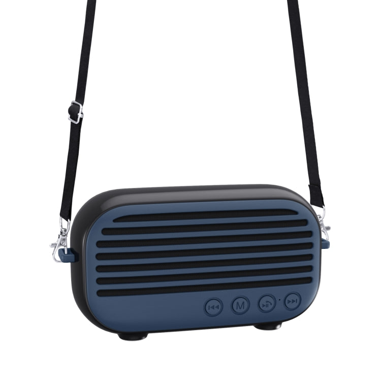 New Rixing NR-3000M Bluetooth 5.0 Portable Karaoke Wireless Bluetooth Speaker with Microphone & Shoulder Strap(Blue) - Desktop Speaker by NewRixing | Online Shopping UK | buy2fix