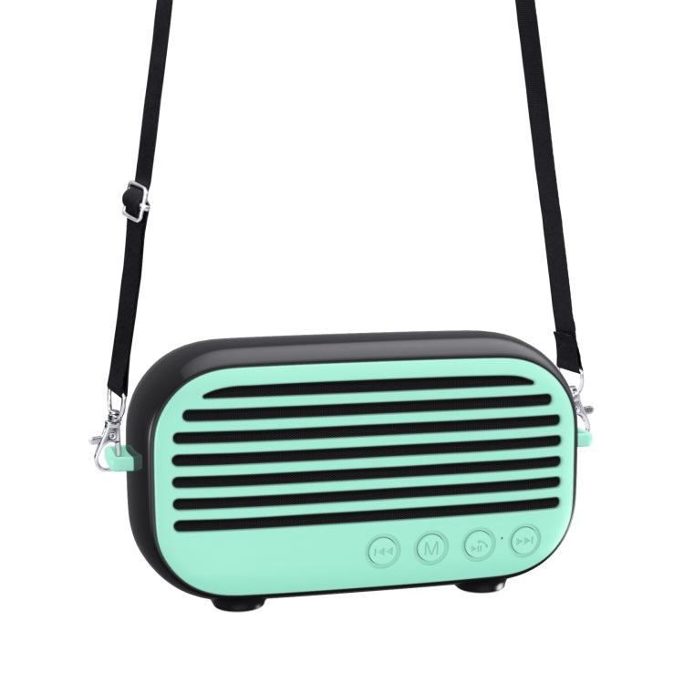 New Rixing NR-3000M Bluetooth 5.0 Portable Karaoke Wireless Bluetooth Speaker with Microphone & Shoulder Strap(Green) - Desktop Speaker by NewRixing | Online Shopping UK | buy2fix