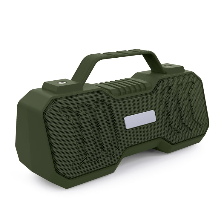 New Rixing NR-4500M Bluetooth 5.0 Portable Outdoor Karaoke Wireless Bluetooth Speaker with Microphone(Dark Green) - Desktop Speaker by NewRixing | Online Shopping UK | buy2fix