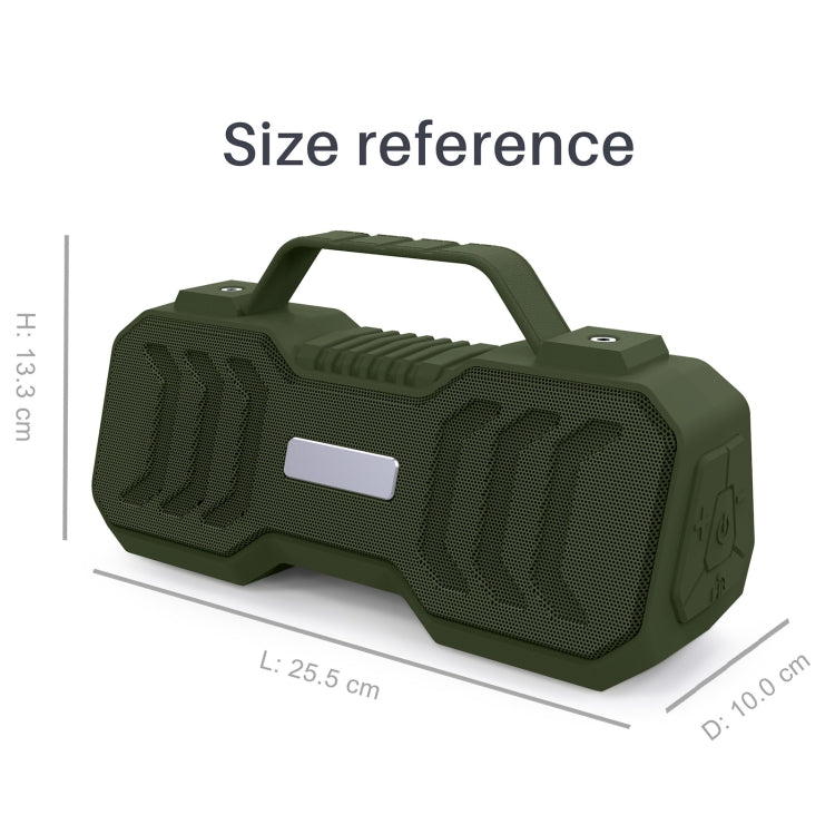 New Rixing NR-4500M Bluetooth 5.0 Portable Outdoor Karaoke Wireless Bluetooth Speaker with Microphone(Dark Green) - Desktop Speaker by NewRixing | Online Shopping UK | buy2fix