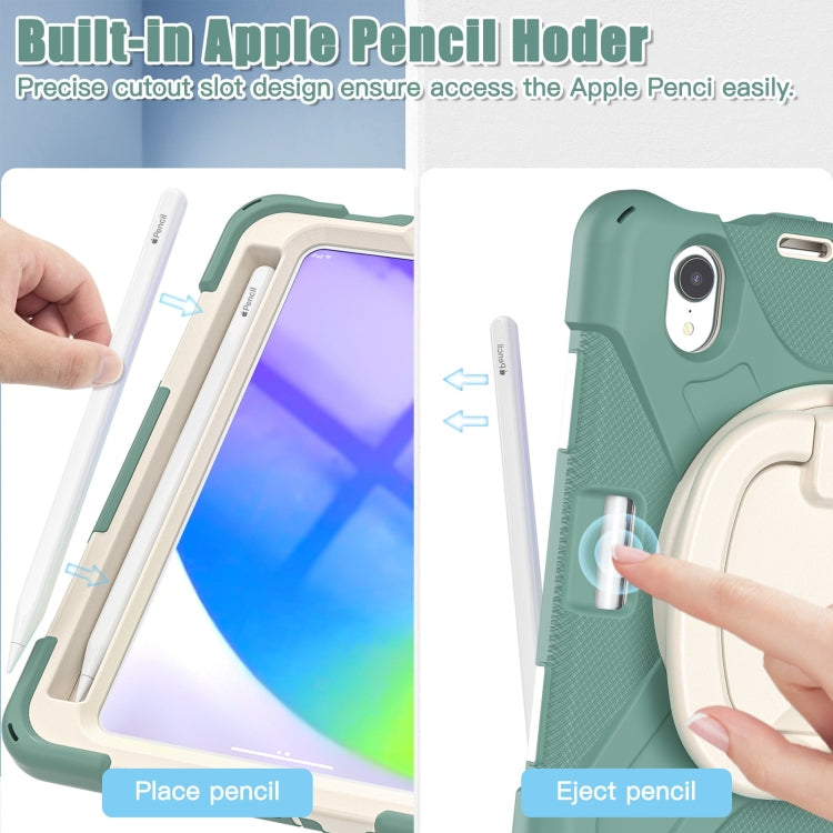 For iPad mini 6 Silicone + PC Protective Tablet Case with Holder & Shoulder Strap(Emerald Green) - iPad mini 6 Cases by buy2fix | Online Shopping UK | buy2fix