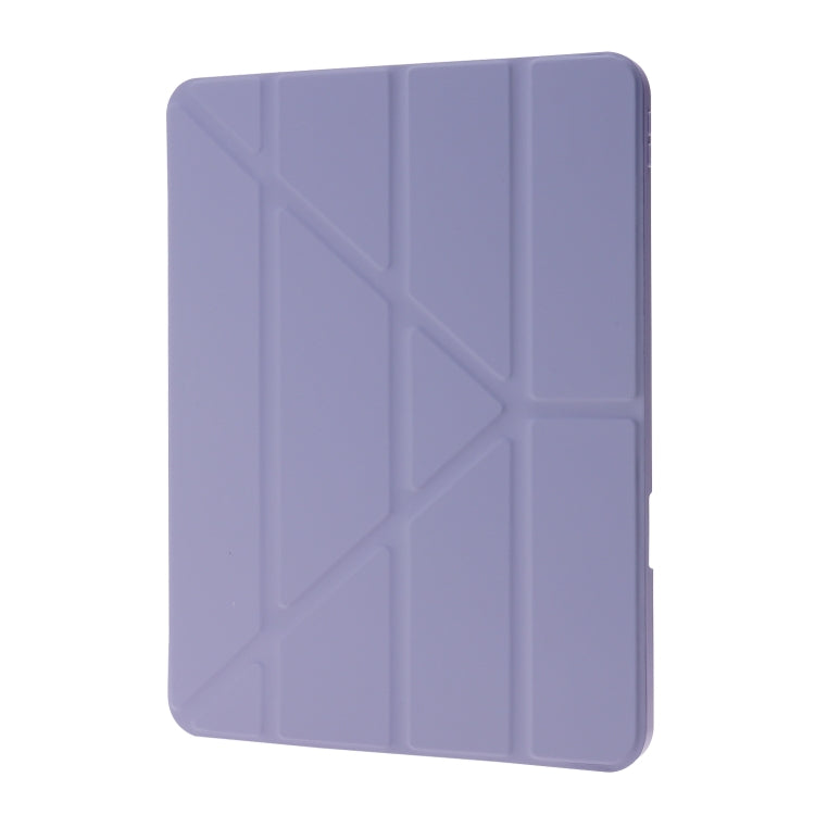 Deformation Transparent Acrylic Horizontal Flip PU Leather Case with Multi-folding Holder & Sleep / Wake-up Function & Pen Slot For iPad Air 2022 / 2020 10.9(Lavender Grey) - iPad Air (2022) / (2020) 10.9 Cases by buy2fix | Online Shopping UK | buy2fix