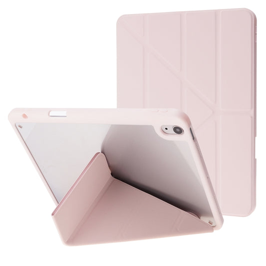 Deformation Transparent Acrylic Horizontal Flip PU Leather Case with Multi-folding Holder & Sleep / Wake-up Function & Pen Slot For iPad Air 2022 / 2020 10.9(Rose Gold) - iPad Air (2022) / (2020) 10.9 Cases by buy2fix | Online Shopping UK | buy2fix