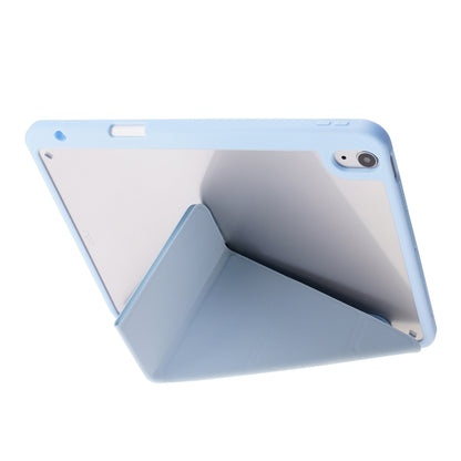 Deformation Transparent Acrylic Horizontal Flip PU Leather Case with Multi-folding Holder & Sleep / Wake-up Function & Pen Slot For iPad Air 2022 / 2020 10.9(Baby Blue) - iPad Air (2022) / (2020) 10.9 Cases by buy2fix | Online Shopping UK | buy2fix