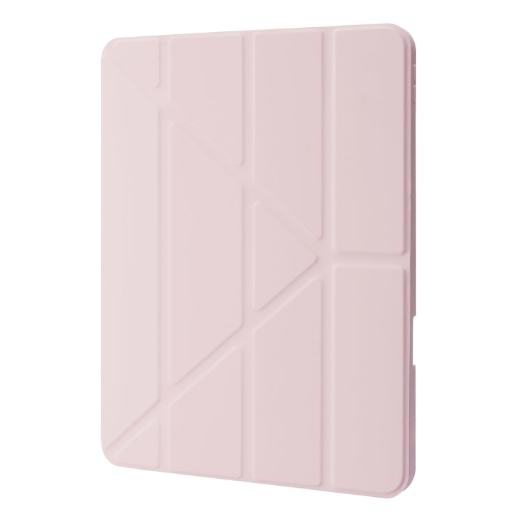For iPad Pro 11 2022 / 2021 / 2020 / 2018 Deformation Transparent Acrylic Horizontal Flip PU Leather Tablet Case with Multi-folding Holder & Sleep / Wake-up Function & Pen Slot(Rose Gold) - iPad Pro 11 (2022/2021) Cases by buy2fix | Online Shopping UK | buy2fix
