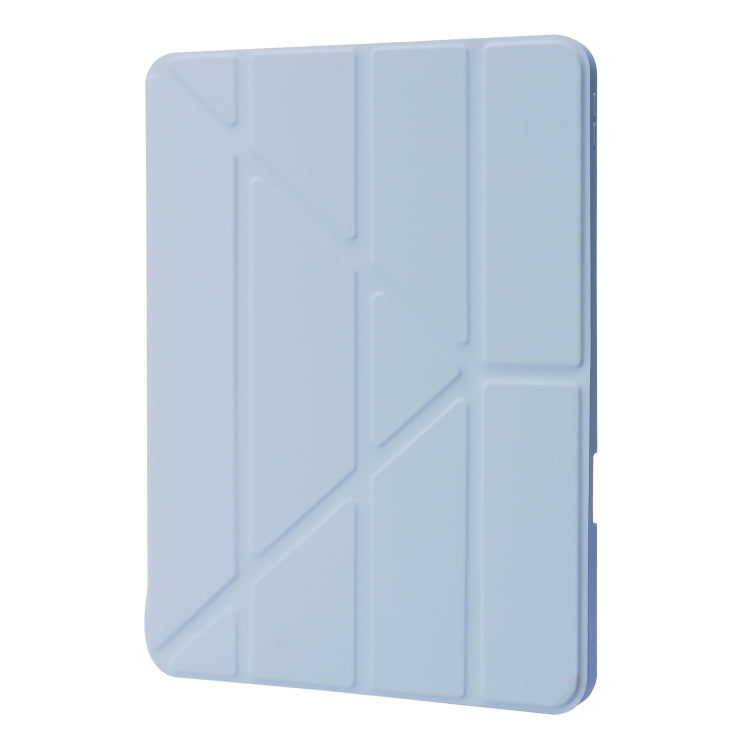For iPad Pro 11 2022 / 2021 / 2020 / 2018 Deformation Transparent Acrylic Horizontal Flip PU Leather Tablet Case with Multi-folding Holder & Sleep / Wake-up Function & Pen Slot(Baby Blue) - iPad Pro 11 (2022/2021) Cases by buy2fix | Online Shopping UK | buy2fix