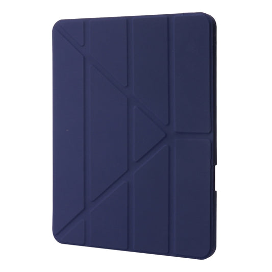 For iPad Pro 11 2022 / 2021 / 2020 / 2018 Deformation Transparent Acrylic Horizontal Flip PU Leather Tablet Case with Multi-folding Holder & Sleep / Wake-up Function & Pen Slot(Dark Blue) - iPad Pro 11 (2022/2021) Cases by buy2fix | Online Shopping UK | buy2fix