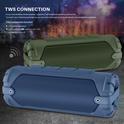 New Rixing NR-6013M Bluetooth 5.0 Portable Outdoor Karaoke Wireless Bluetooth Speaker with Microphone & Shoulder Strap(Blue) - Desktop Speaker by NewRixing | Online Shopping UK | buy2fix