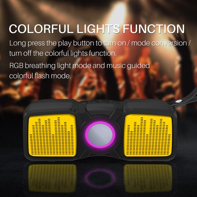 New Rixing NR-9011 Bluetooth 5.0 Portable Outdoor Wireless Bluetooth Speaker(Yellow) - Desktop Speaker by NewRixing | Online Shopping UK | buy2fix
