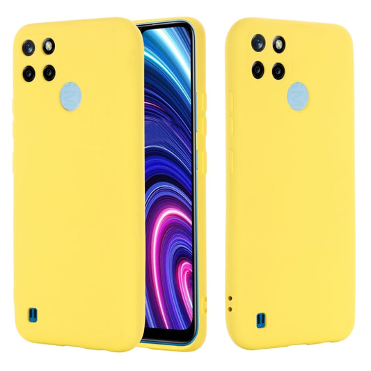 For OPPO Realme C21Y Foreign Version Solid Color Liquid Silicone Dropproof Full Coverage Protective Case(Yellow) by buy2fix