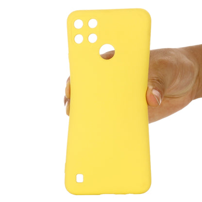 For OPPO Realme C21Y Foreign Version Solid Color Liquid Silicone Dropproof Full Coverage Protective Case(Yellow) - Realme Cases by buy2fix | Online Shopping UK | buy2fix