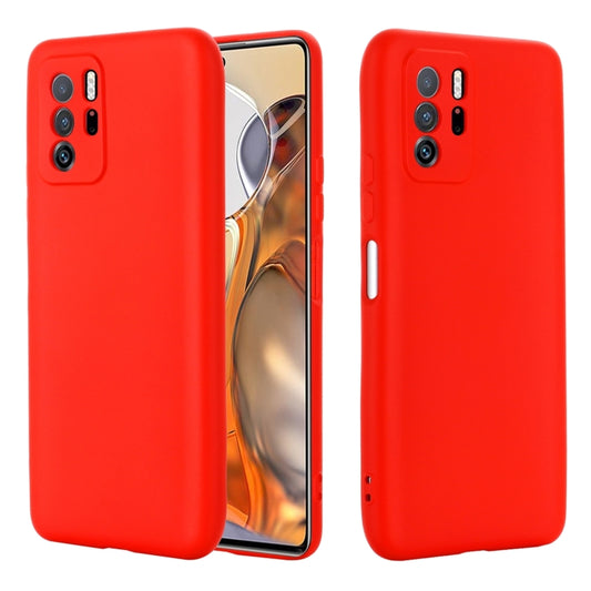 For Xiaomi Redmi Note 10 Pro 5G CN Version / Poco X3 GT 5G Solid Color Liquid Silicone Dropproof Full Coverage Protective Case(Red) by buy2fix