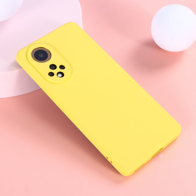 For Honor 50 Solid Color Liquid Silicone Dropproof Full Coverage Protective Case(Yellow) - Honor Cases by buy2fix | Online Shopping UK | buy2fix