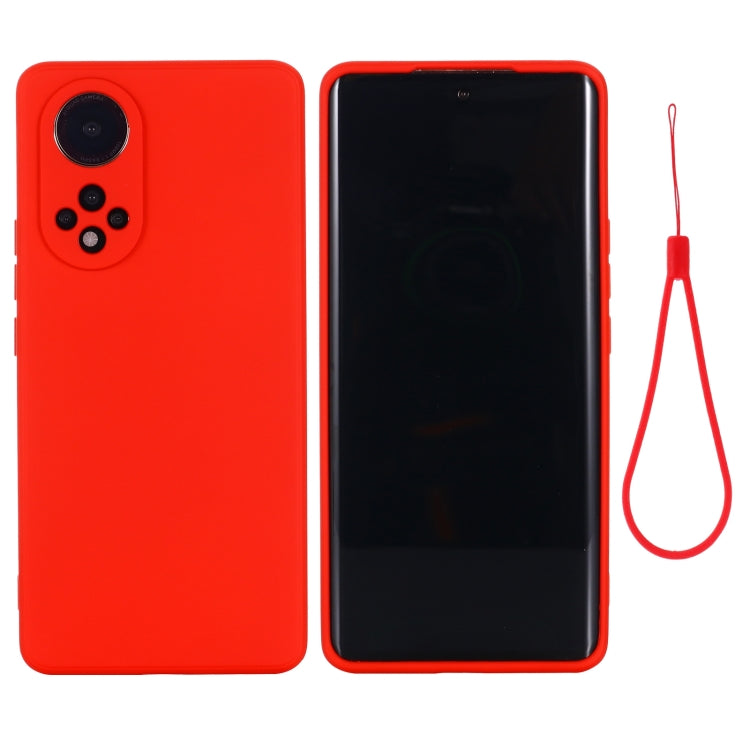 For Honor 50 Solid Color Liquid Silicone Dropproof Full Coverage Protective Case(Red) - Honor Cases by buy2fix | Online Shopping UK | buy2fix