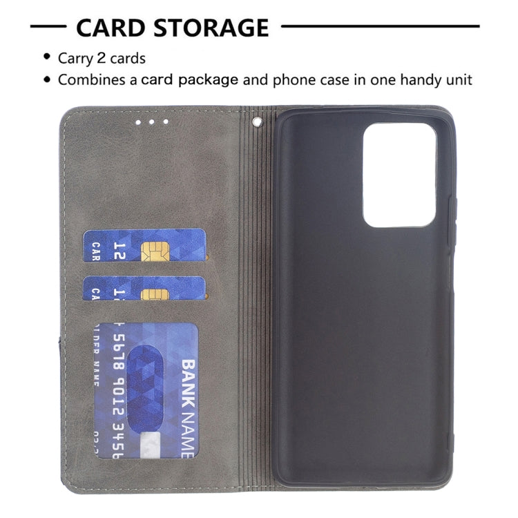 For Xiaomi Mi 11T Rhombus Texture Horizontal Flip Magnetic Leather Case with Holder & Card Slots(Grey) by buy2fix