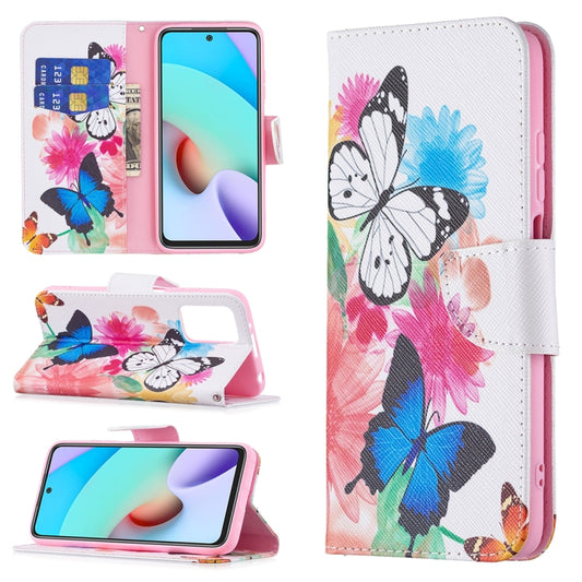 For Xiaomi Redmi 10 Colored Drawing Pattern Horizontal Flip Leather Case with Holder & Card Slots & Wallet(Butterflies) - Xiaomi Cases by buy2fix | Online Shopping UK | buy2fix