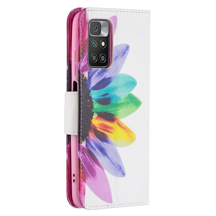 For Xiaomi Redmi 10 Colored Drawing Pattern Horizontal Flip Leather Case with Holder & Card Slots & Wallet(Sun Flower) - Xiaomi Cases by buy2fix | Online Shopping UK | buy2fix