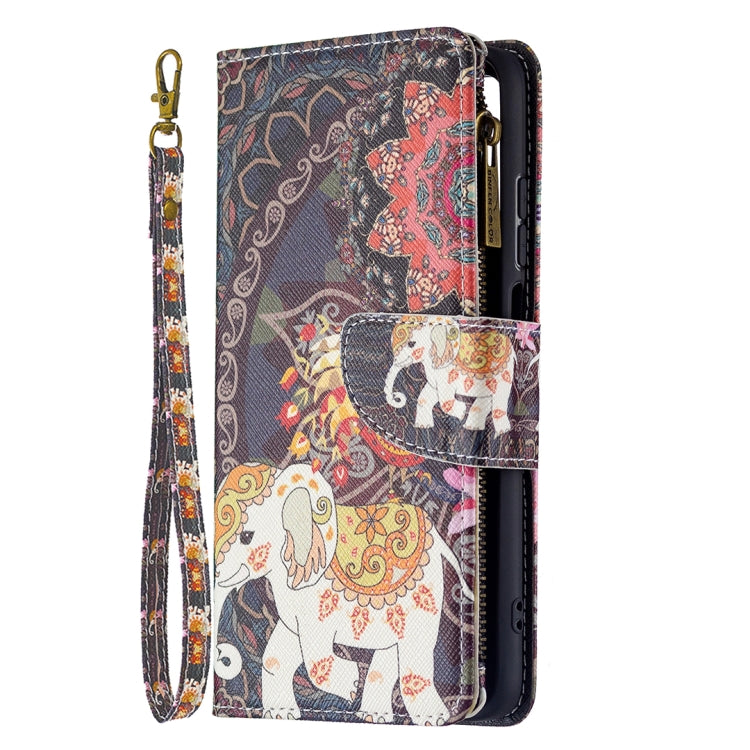 For Xiaomi Redmi 10 Colored Drawing Pattern Zipper Horizontal Flip Leather Case with Holder & Card Slots & Wallet(Flower Elephants) - Xiaomi Cases by buy2fix | Online Shopping UK | buy2fix