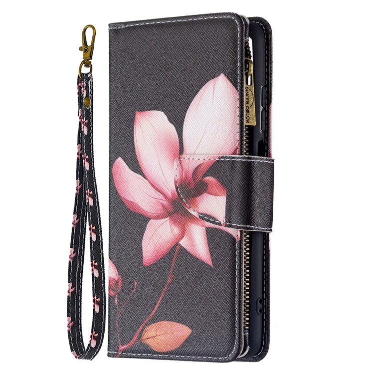 For Xiaomi Redmi 10 Colored Drawing Pattern Zipper Horizontal Flip Leather Case with Holder & Card Slots & Wallet(Lotus) - Xiaomi Cases by buy2fix | Online Shopping UK | buy2fix