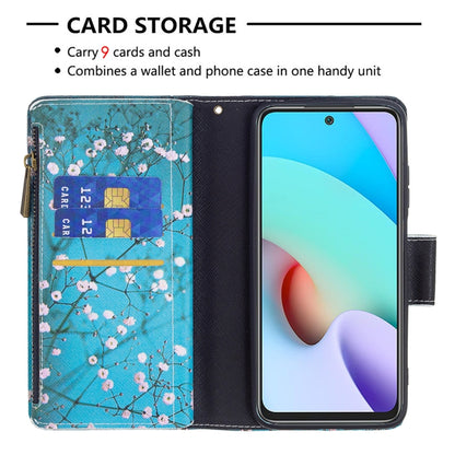 For Xiaomi Redmi 10 Colored Drawing Pattern Zipper Horizontal Flip Leather Case with Holder & Card Slots & Wallet(Plum Blossom) by buy2fix
