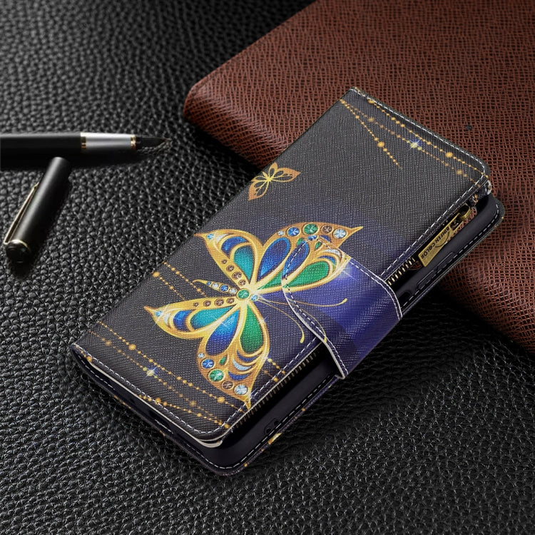 For Xiaomi Redmi 10 Colored Drawing Pattern Zipper Horizontal Flip Leather Case with Holder & Card Slots & Wallet(Big Butterfly) - Xiaomi Cases by buy2fix | Online Shopping UK | buy2fix