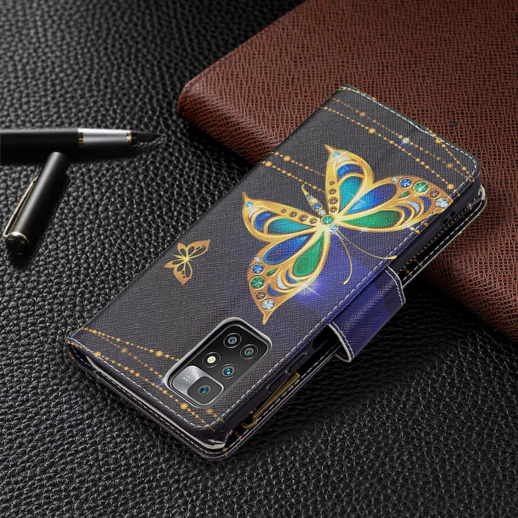 For Xiaomi Redmi 10 Colored Drawing Pattern Zipper Horizontal Flip Leather Case with Holder & Card Slots & Wallet(Big Butterfly) - Xiaomi Cases by buy2fix | Online Shopping UK | buy2fix