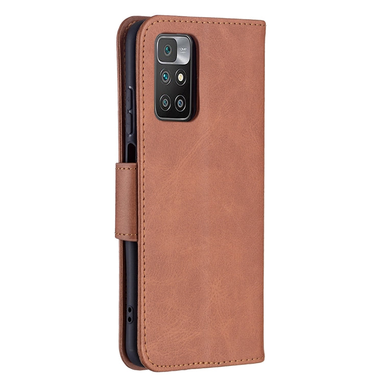 For Xiaomi Redmi 10 Retro Lambskin Texture Pure Color Horizontal Flip PU Leather Case with Holder & Card Slots & Wallet & Lanyard(Brown) - Xiaomi Cases by buy2fix | Online Shopping UK | buy2fix