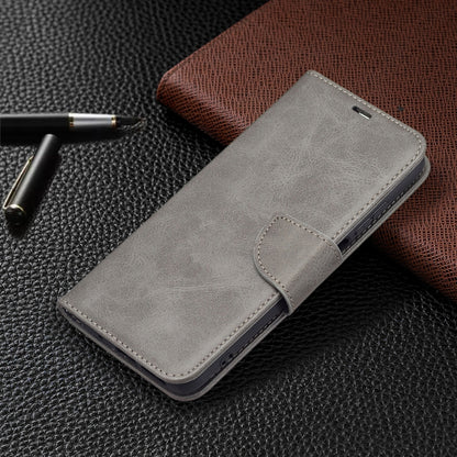 For Xiaomi Redmi 10 Retro Lambskin Texture Pure Color Horizontal Flip PU Leather Case with Holder & Card Slots & Wallet & Lanyard(Grey) - Xiaomi Cases by buy2fix | Online Shopping UK | buy2fix