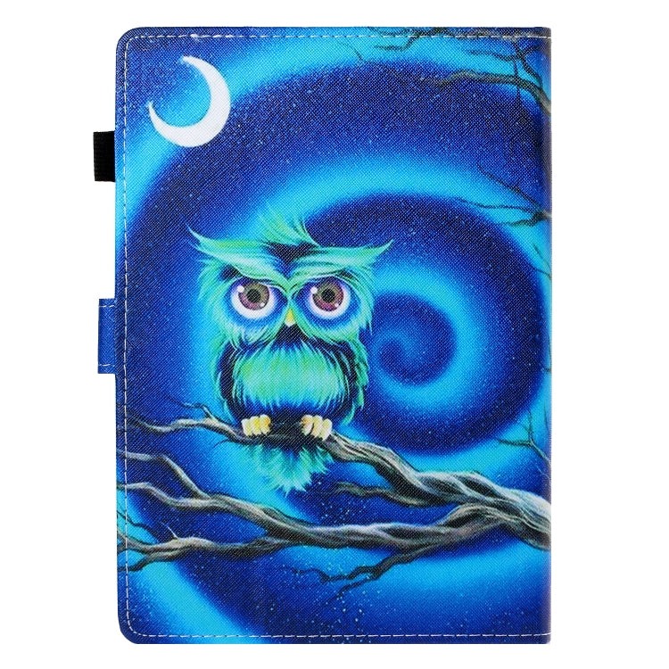 7 inch Universal Colored Drawing Horizontal Flip PU Leather Case with Holder & Card Slot(Moon Owl) - 7 inch by buy2fix | Online Shopping UK | buy2fix