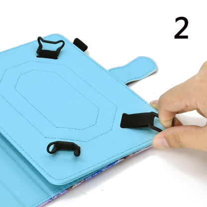 7 inch Universal Colored Drawing Horizontal Flip PU Leather Case with Holder & Card Slot(Moon Owl) - 7 inch by buy2fix | Online Shopping UK | buy2fix