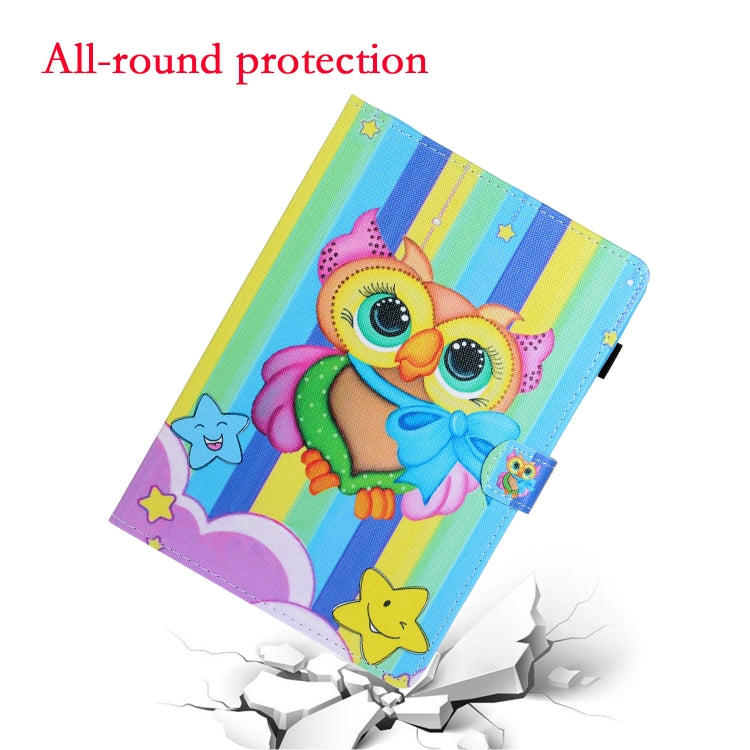 7 inch Universal Colored Drawing Horizontal Flip PU Leather Case with Holder & Card Slot(Rainbow Owl) - 7 inch by buy2fix | Online Shopping UK | buy2fix