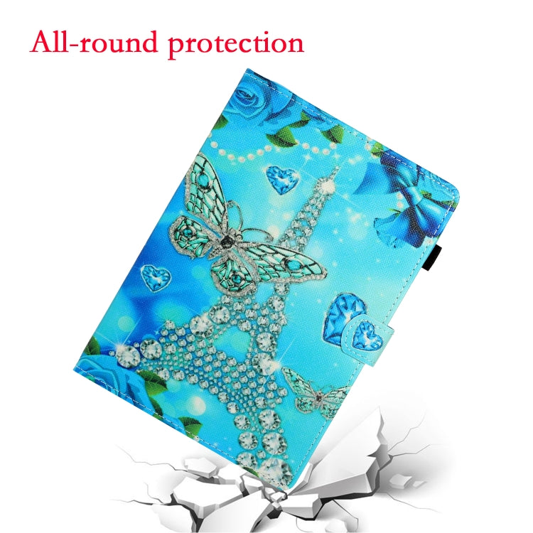 7 inch Universal Colored Drawing Horizontal Flip PU Leather Case with Holder & Card Slot(Butterfly Tower) - 7 inch by buy2fix | Online Shopping UK | buy2fix