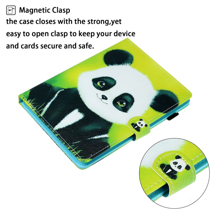 8 inch Universal Colored Drawing Horizontal Flip PU Leather Case with Holder & Card Slot(Panda) - 8 inch by buy2fix | Online Shopping UK | buy2fix