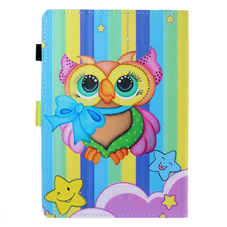 8 inch Universal Colored Drawing Horizontal Flip PU Leather Case with Holder & Card Slot(Rainbow Owl) - 8 inch by buy2fix | Online Shopping UK | buy2fix