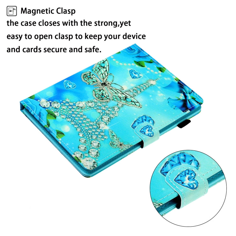 8 inch Universal Colored Drawing Horizontal Flip PU Leather Case with Holder & Card Slot(Butterfly Tower) - 8 inch by buy2fix | Online Shopping UK | buy2fix