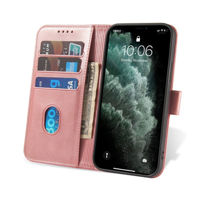 For iPhone 12 Pro Max Calf Texture Buckle Horizontal Flip Leather Case with Holder & Card Slots & Wallet(Rose Gold) - iPhone 12 Pro Max Cases by buy2fix | Online Shopping UK | buy2fix