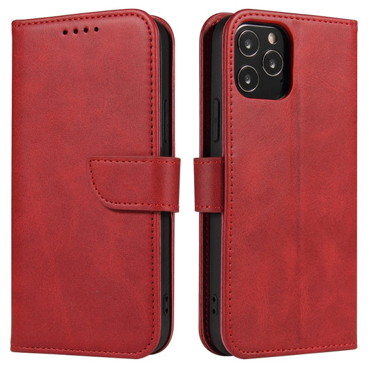 For iPhone 12 Pro Max Calf Texture Buckle Horizontal Flip Leather Case with Holder & Card Slots & Wallet(Red) by buy2fix
