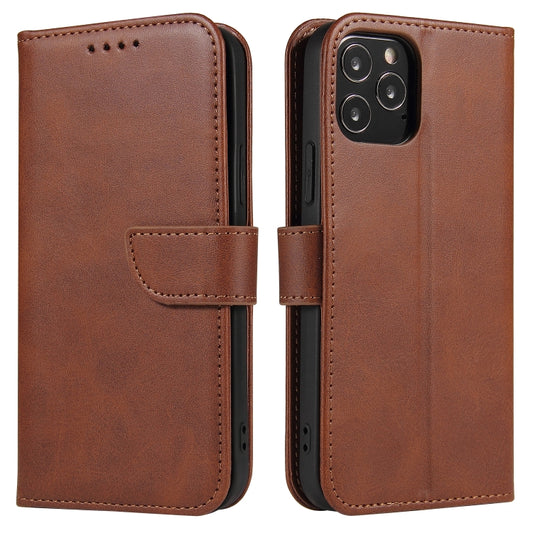 For iPhone 12 Pro Max Calf Texture Buckle Horizontal Flip Leather Case with Holder & Card Slots & Wallet(Brown) by buy2fix