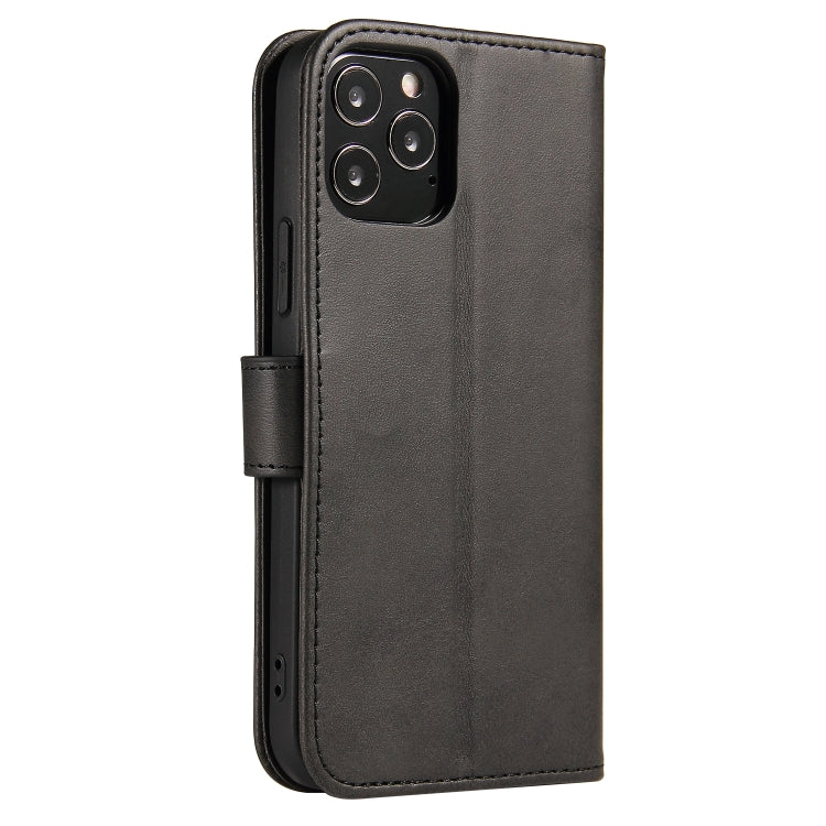 For iPhone 12 / 12 Pro Calf Texture Buckle Horizontal Flip Leather Case with Holder & Card Slots & Wallet(Black) by buy2fix