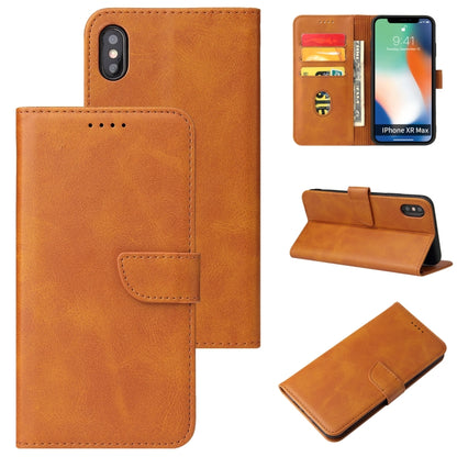 For iPhone X / XS Calf Texture Buckle Horizontal Flip Leather Case with Holder & Card Slots & Wallet(Khaki) by buy2fix