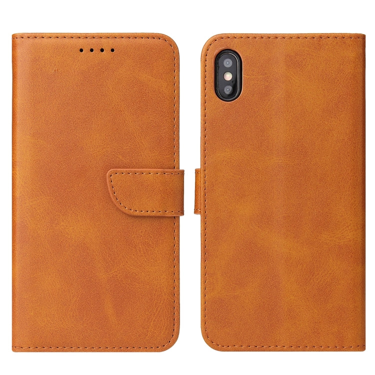 For iPhone X / XS Calf Texture Buckle Horizontal Flip Leather Case with Holder & Card Slots & Wallet(Khaki) by buy2fix