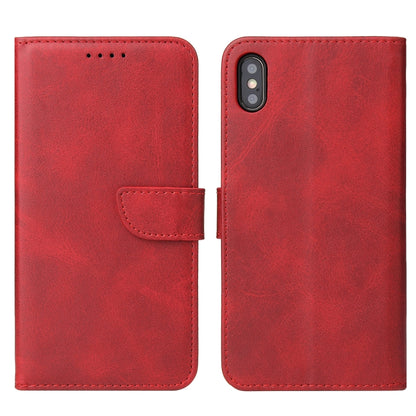 For iPhone X / XS Calf Texture Buckle Horizontal Flip Leather Case with Holder & Card Slots & Wallet(Red) by buy2fix