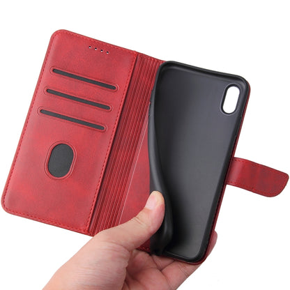 For iPhone X / XS Calf Texture Buckle Horizontal Flip Leather Case with Holder & Card Slots & Wallet(Red) by buy2fix