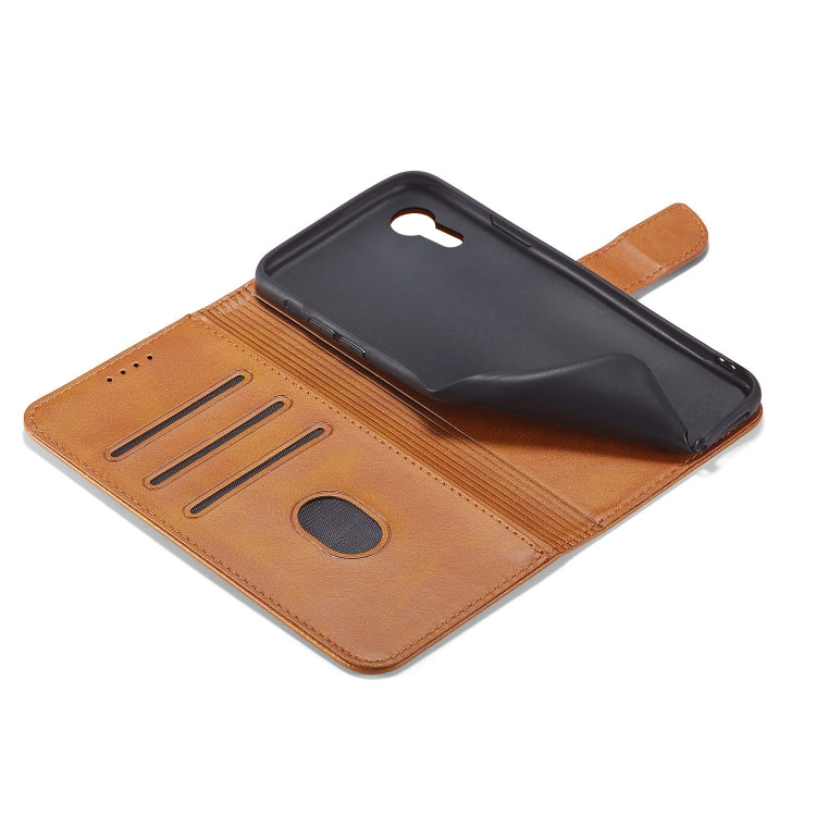 For iPhone XR Calf Texture Buckle Horizontal Flip Leather Case with Holder & Card Slots & Wallet(Khaki) - More iPhone Cases by buy2fix | Online Shopping UK | buy2fix