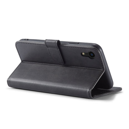 For iPhone XR Calf Texture Buckle Horizontal Flip Leather Case with Holder & Card Slots & Wallet(Black) by buy2fix