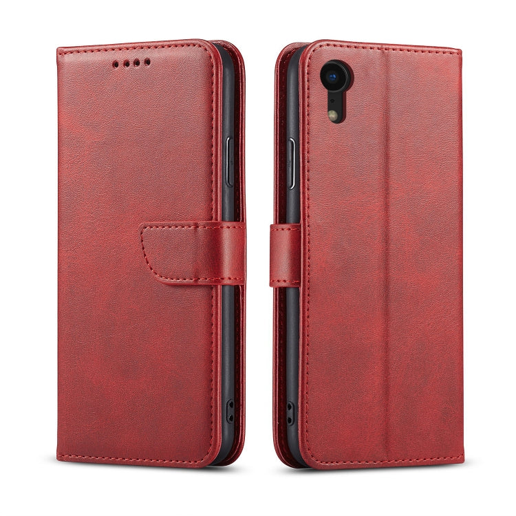 For iPhone XR Calf Texture Buckle Horizontal Flip Leather Case with Holder & Card Slots & Wallet(Red) by buy2fix