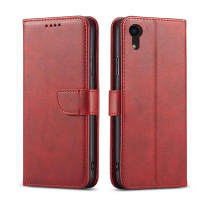 For iPhone XR Calf Texture Buckle Horizontal Flip Leather Case with Holder & Card Slots & Wallet(Red) by buy2fix