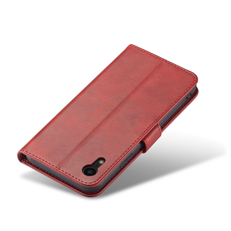 For iPhone XR Calf Texture Buckle Horizontal Flip Leather Case with Holder & Card Slots & Wallet(Red) by buy2fix